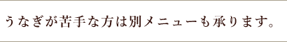 うなぎが苦手な方の